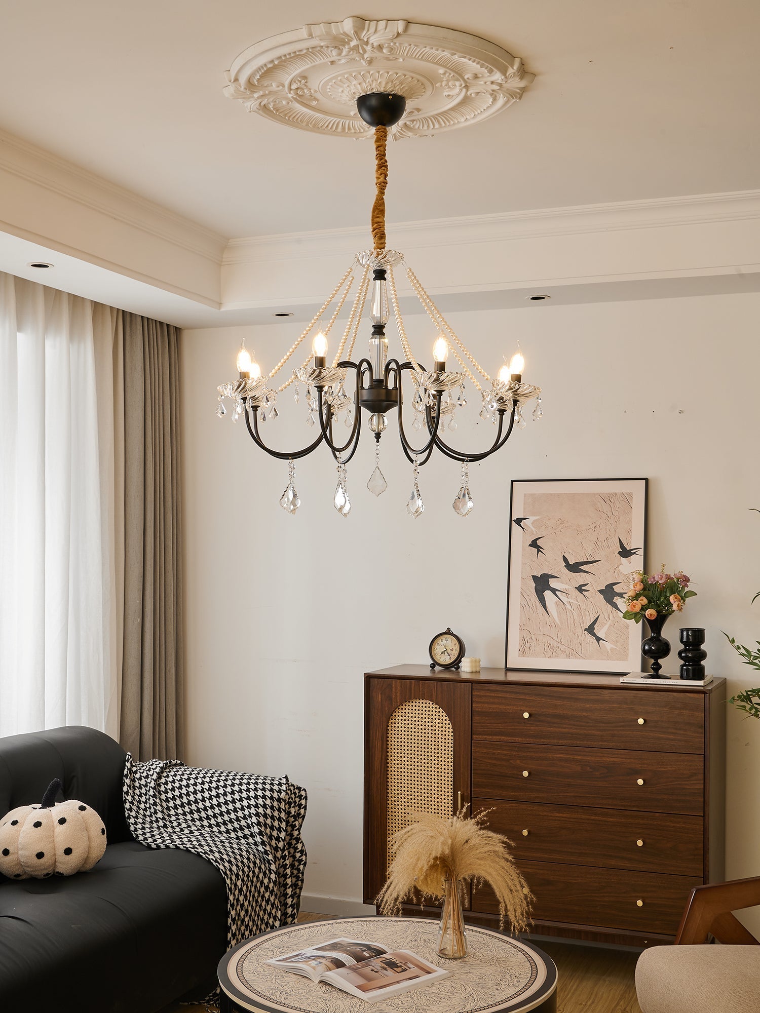 Cisoren Postmodern Luxury Pearls Crystal Chandelier-Neutral Decor