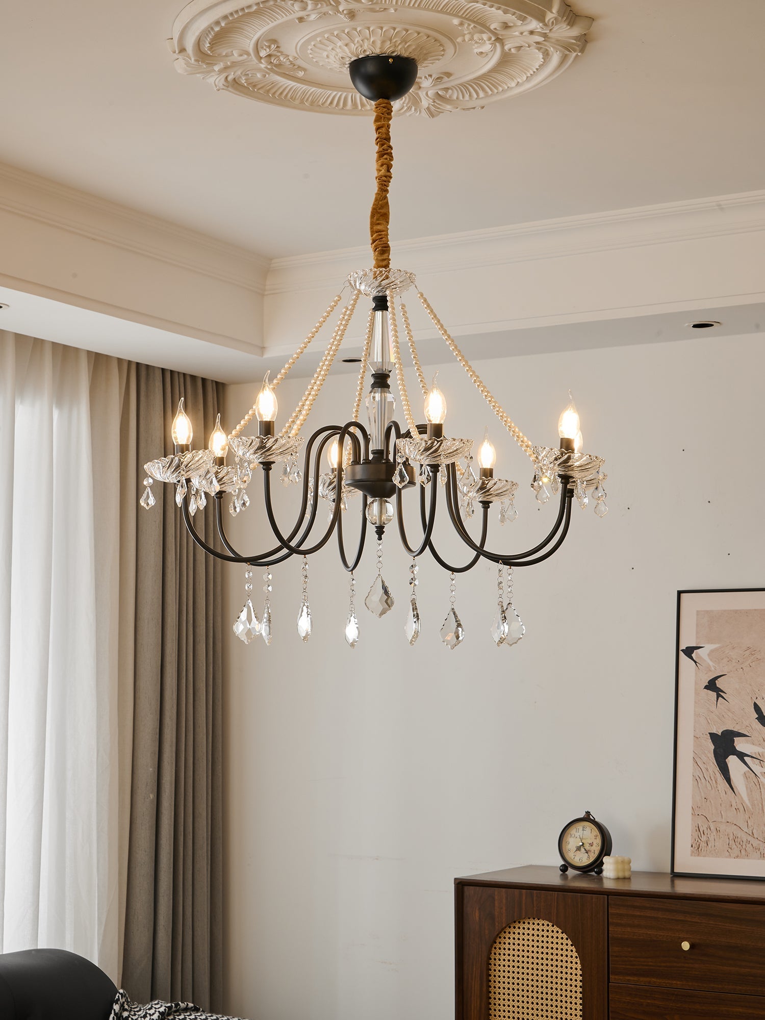 Cisoren Postmodern Luxury Pearls Crystal Chandelier-Neutral Decor