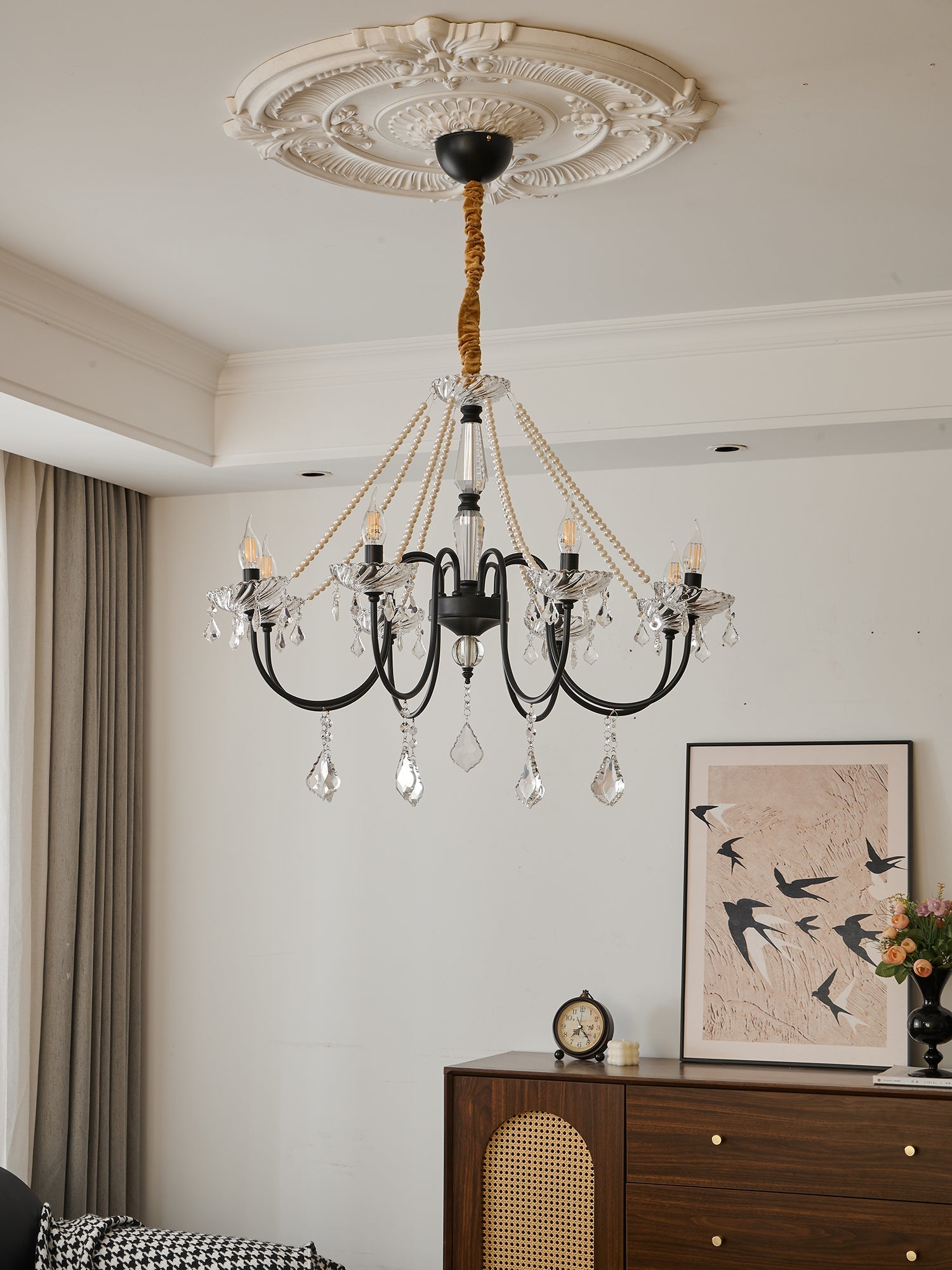 Cisoren Postmodern Luxury Pearls Crystal Chandelier-Neutral Decor