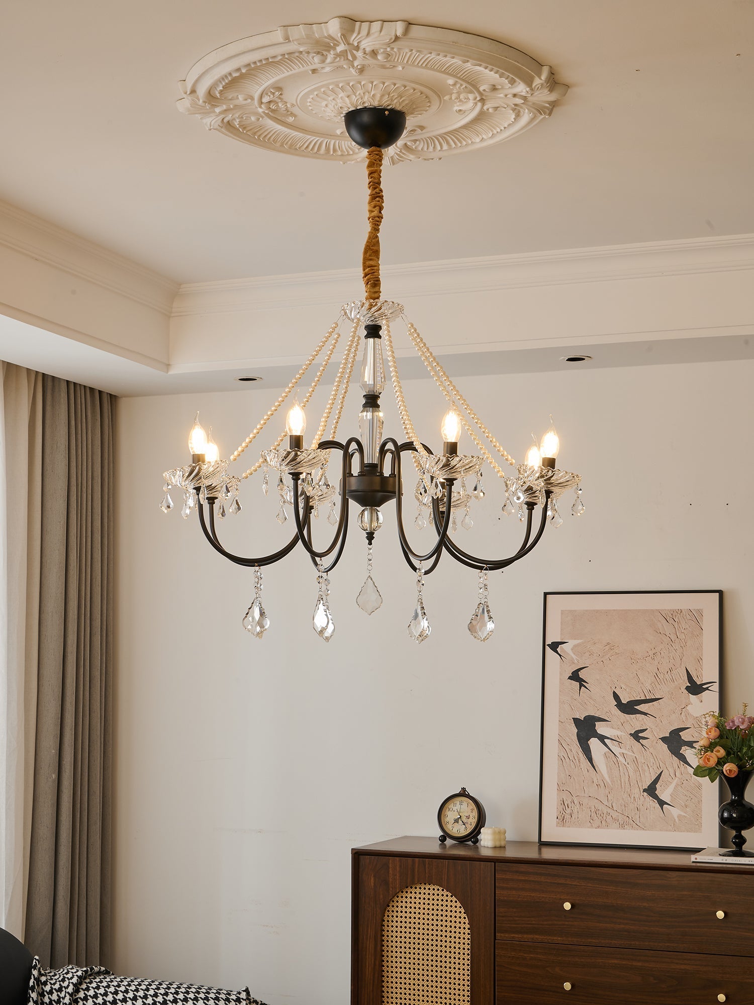 Cisoren Postmodern Luxury Pearls Crystal Chandelier-Neutral Decor