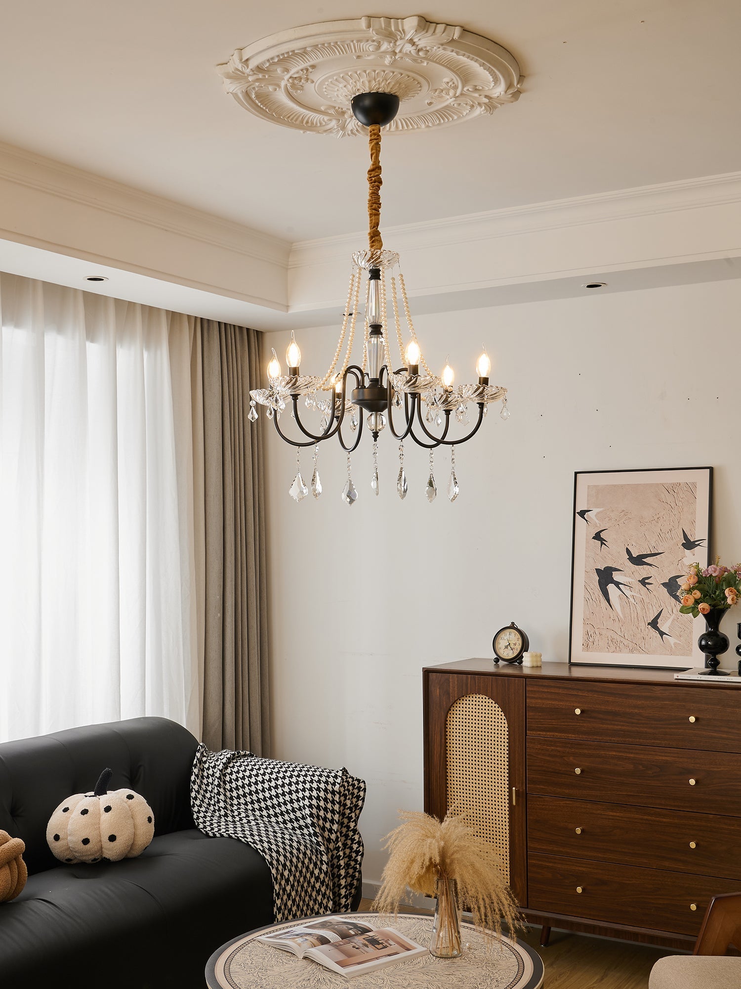 Cisoren Postmodern Luxury Pearls Crystal Chandelier-Neutral Decor