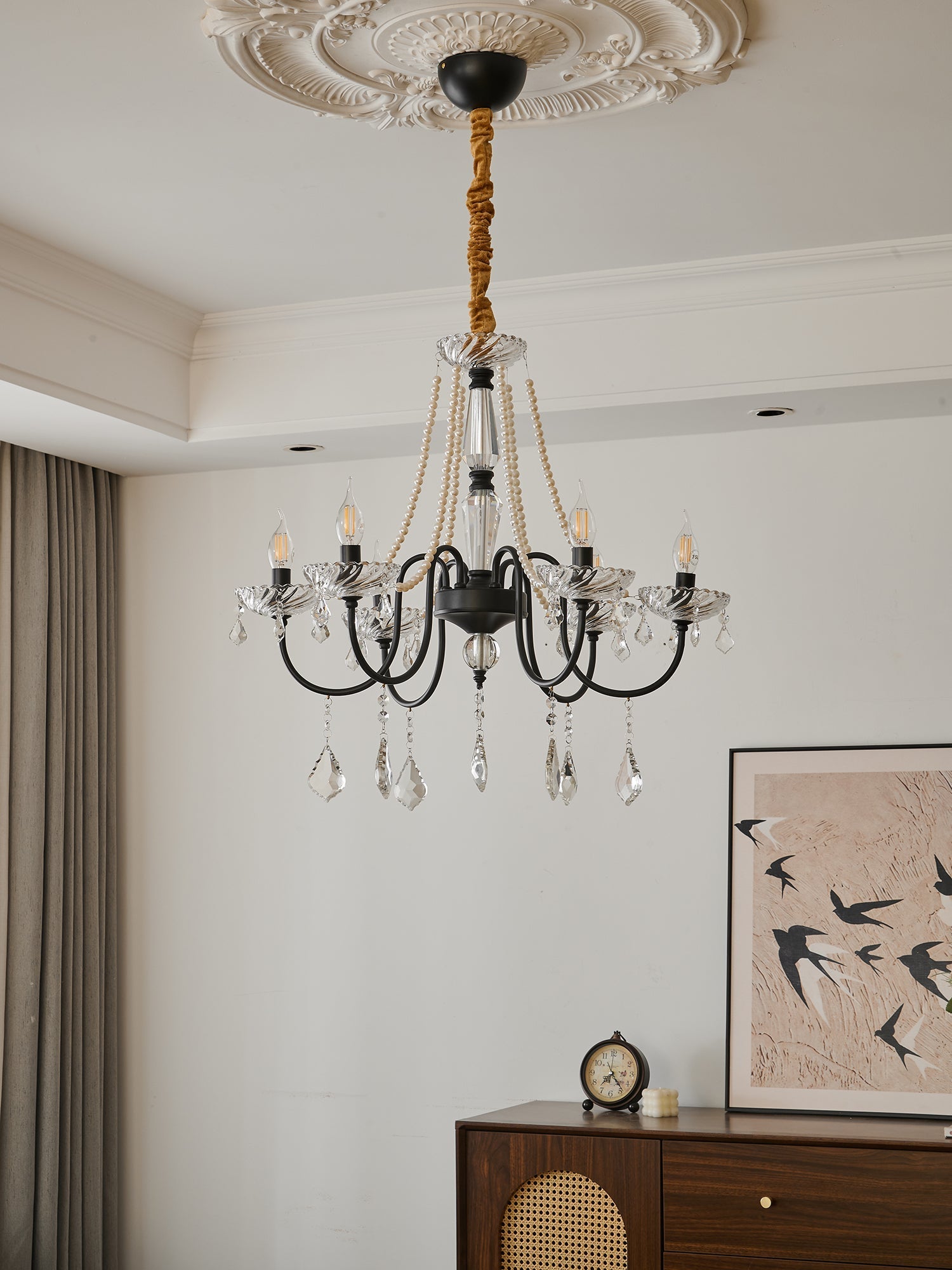 Cisoren Postmodern Luxury Pearls Crystal Chandelier-Neutral Decor