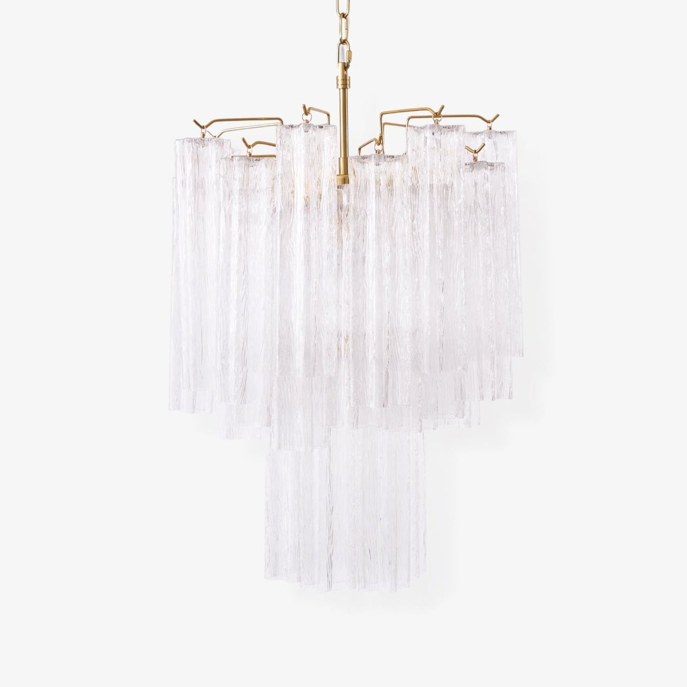 Aurora Chandelier Clear Murano Glass Tube Tiered Modern-Neutral Decor
