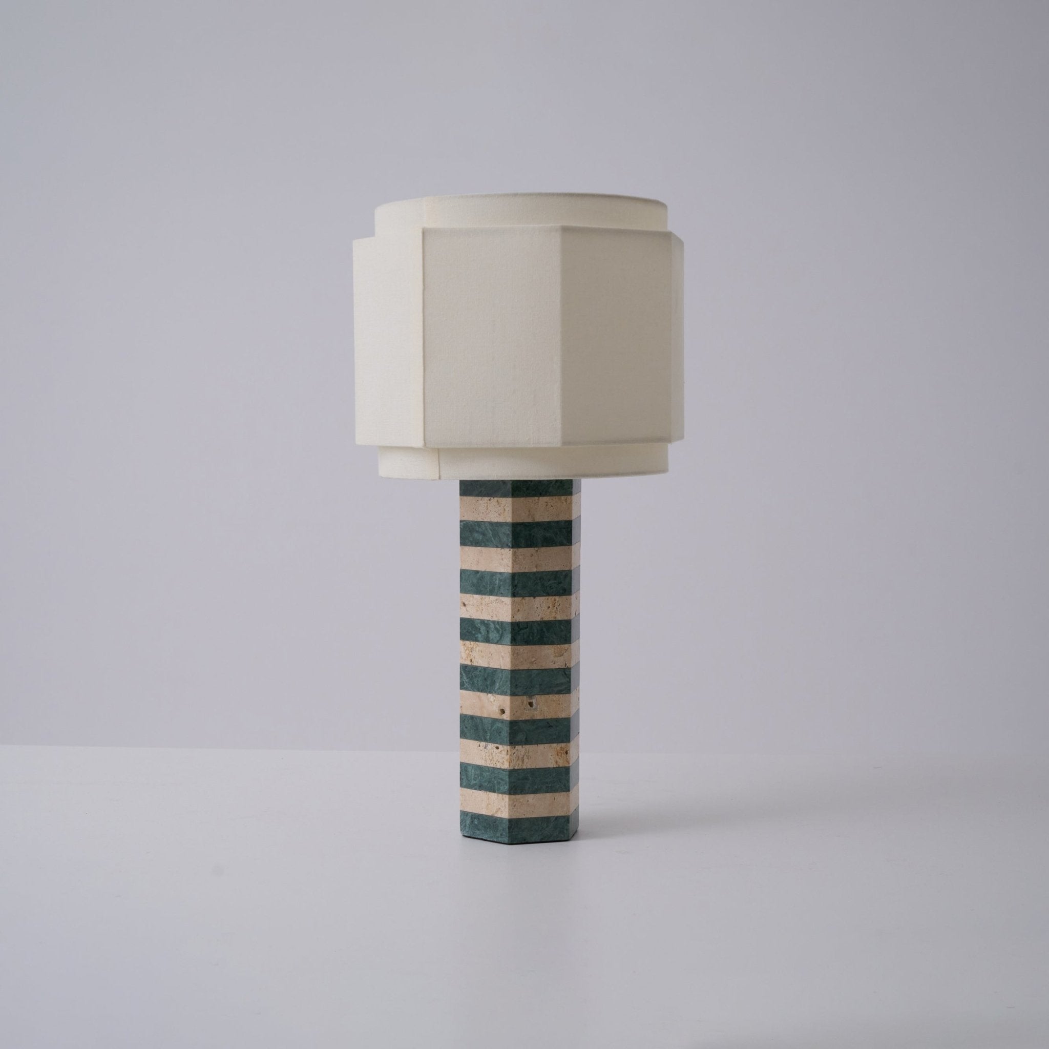 Stripes Fabric Table Lamp-Neutral Decor