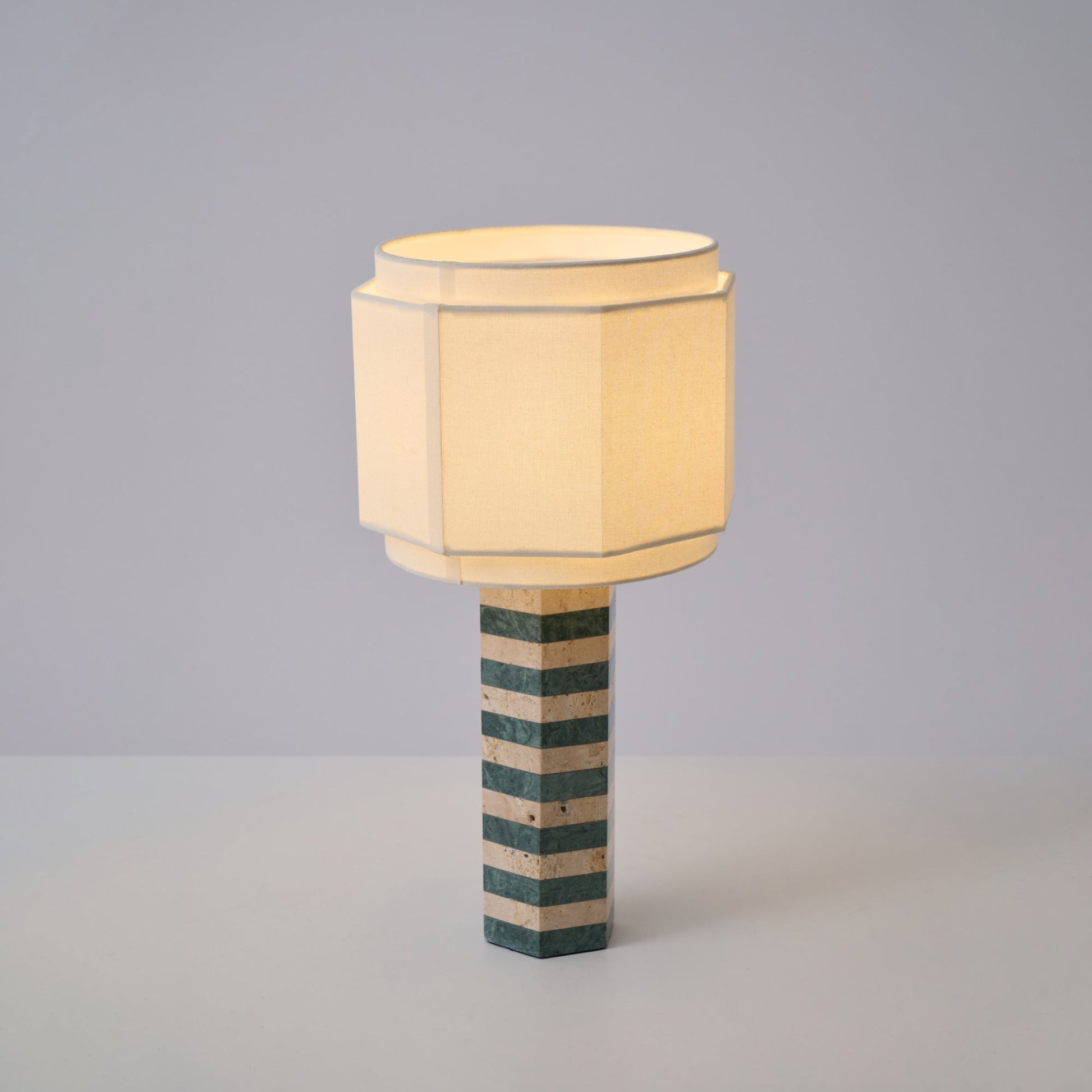 Stripes Fabric Table Lamp-Neutral Decor