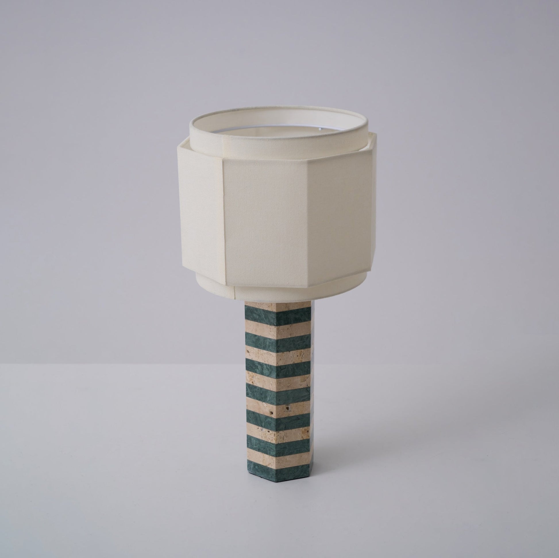 Stripes Fabric Table Lamp-Neutral Decor