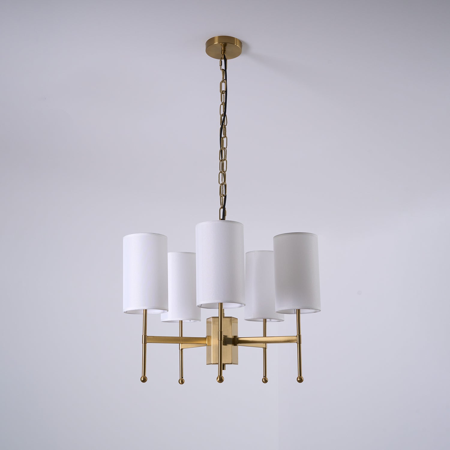 Ulcarisra Traditional Vintage Brass Fabric Chandelier-Neutral Decor