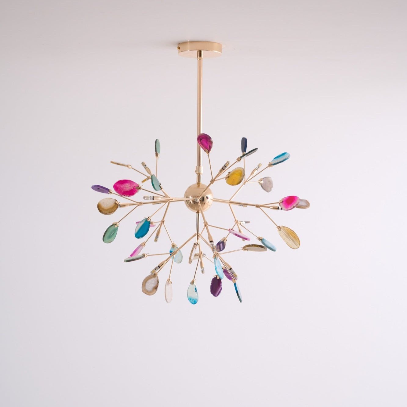 Ulenor Chandelier Colorful Leaf Gilded Arms-Neutral Decor