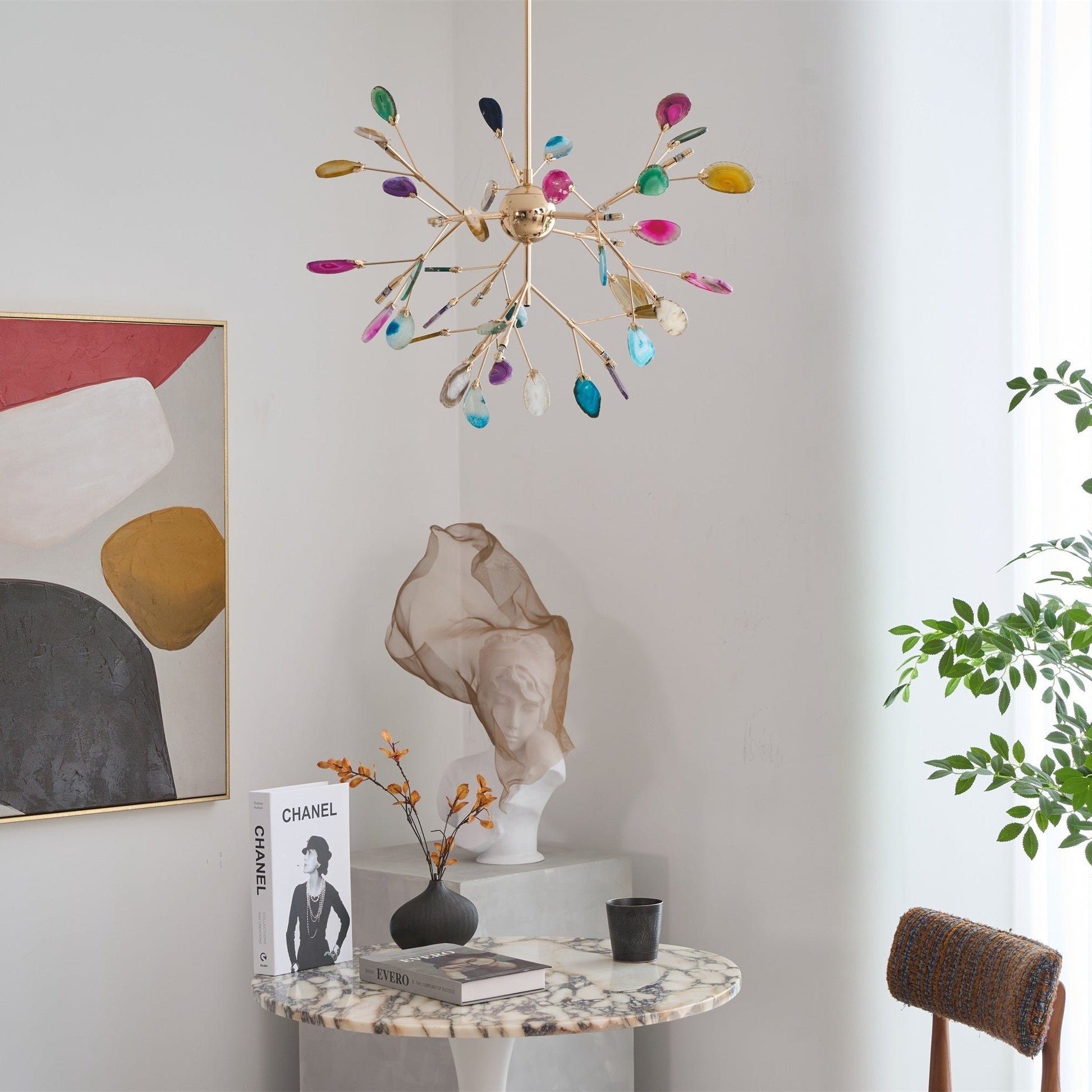 Agate Chandelier Colorful Branching - Neutralighting