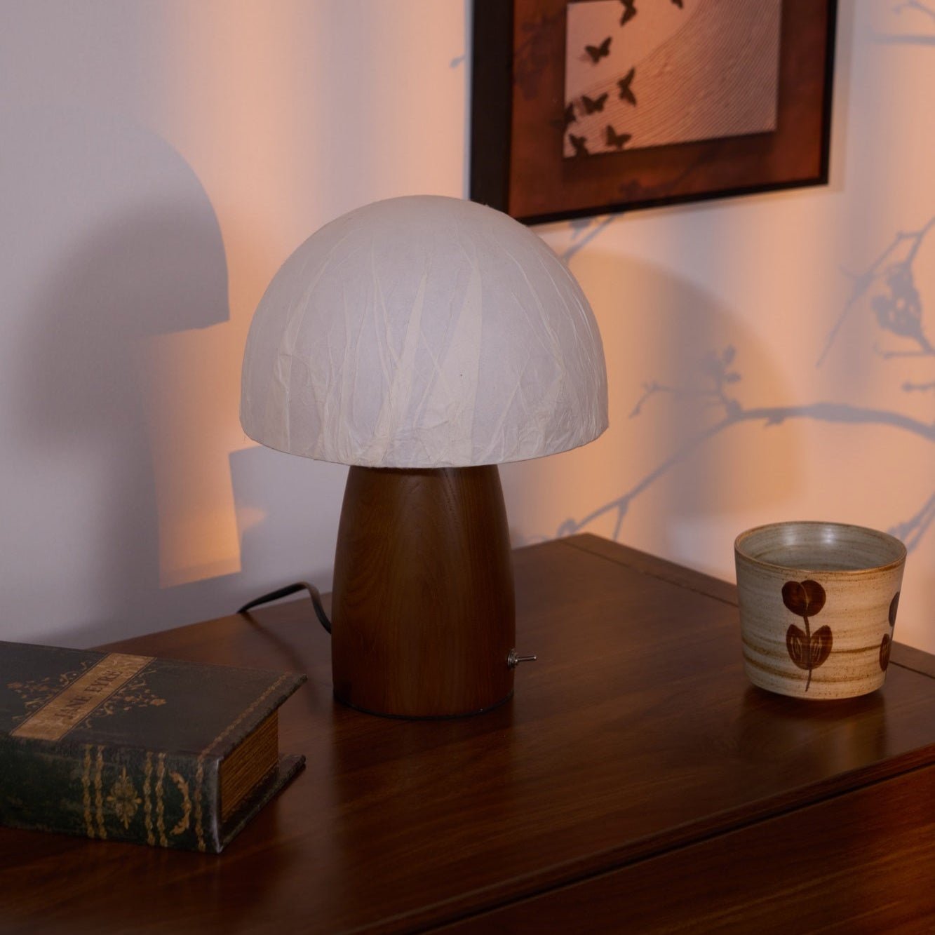 Nimbus Wood & Fabric Table Lamp-Neutral Decor