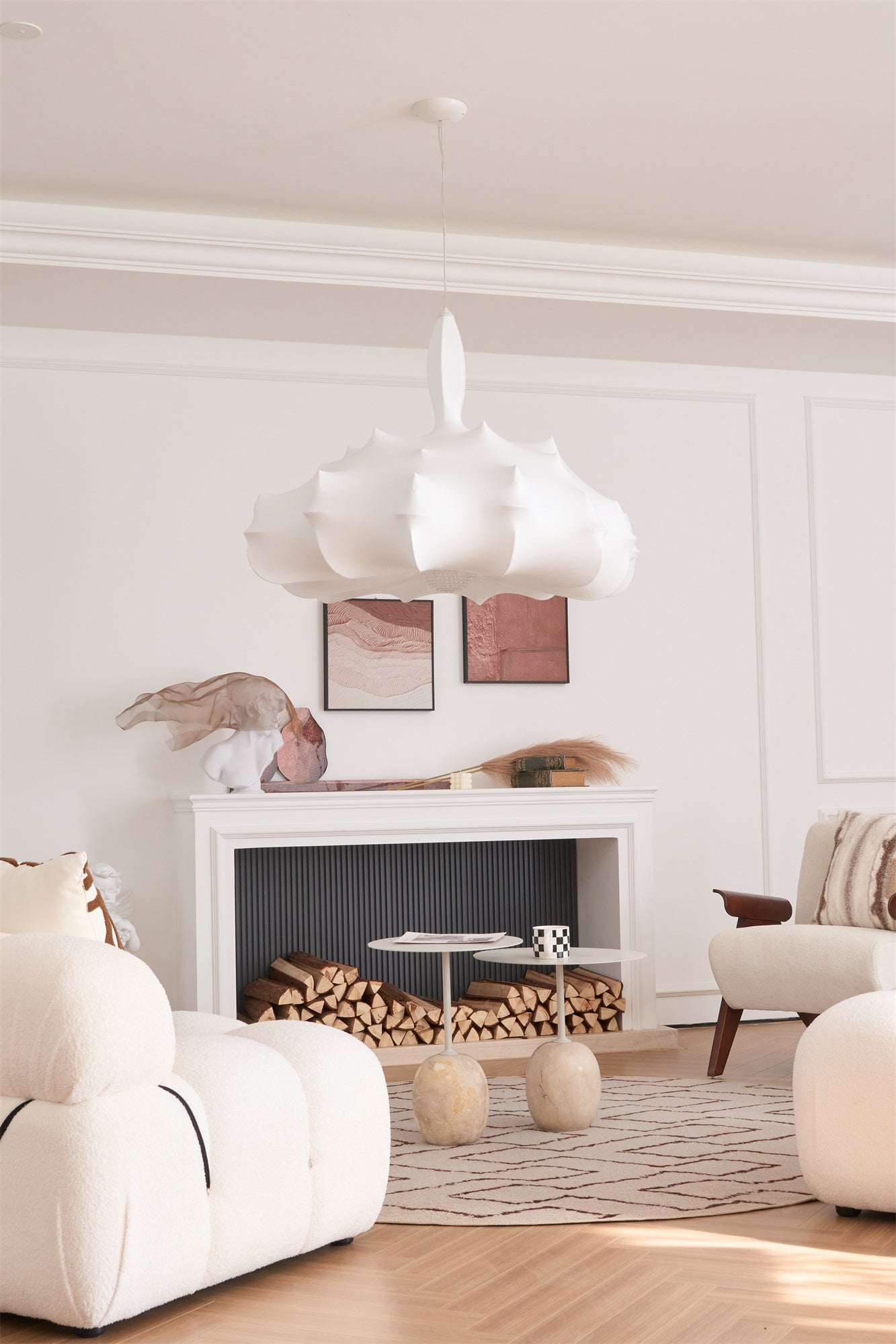 Soti Contemporary Silk Pendant Lamp-Neutral Decor