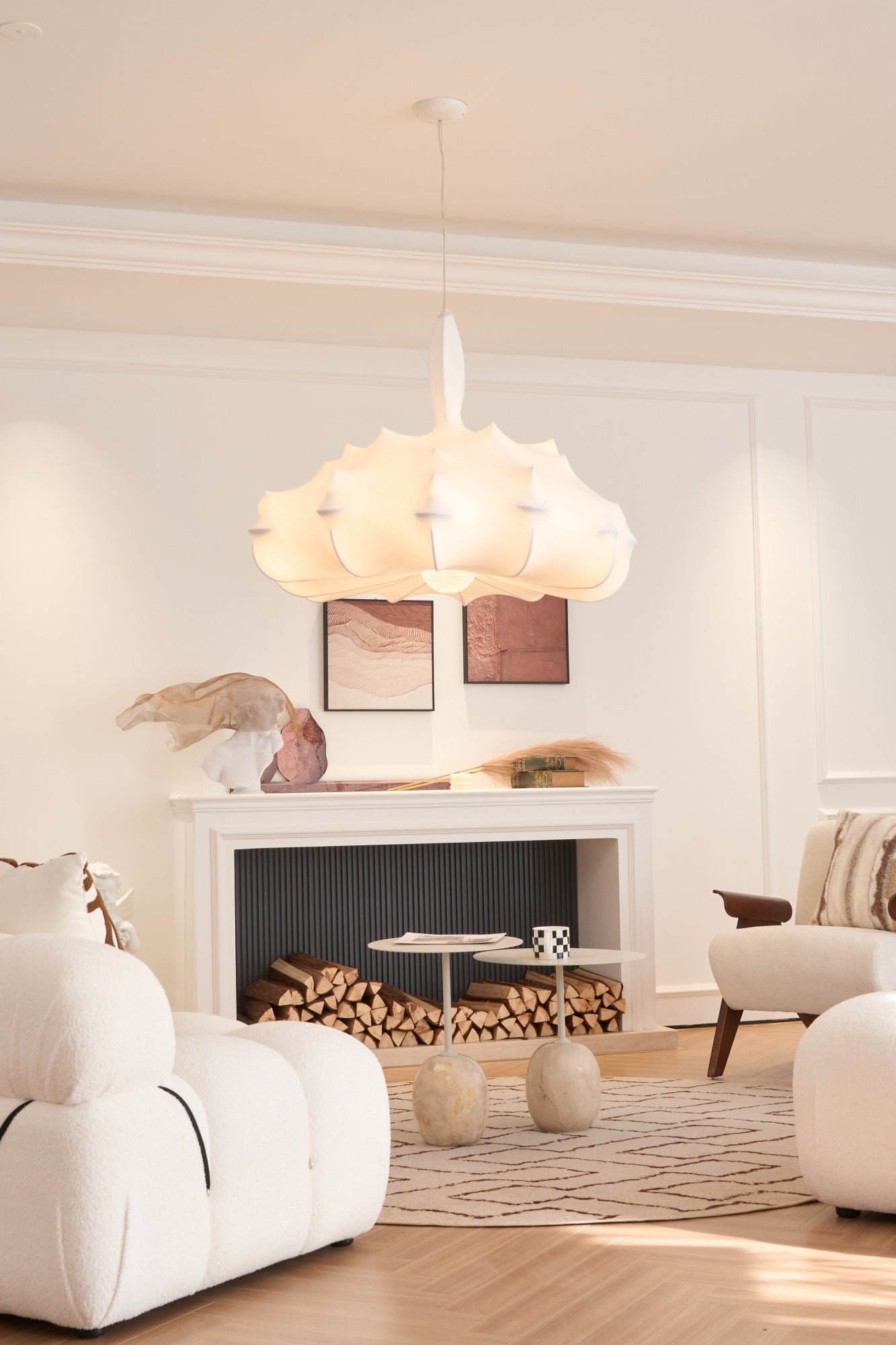 Soti Contemporary Silk Pendant Lamp-Neutral Decor