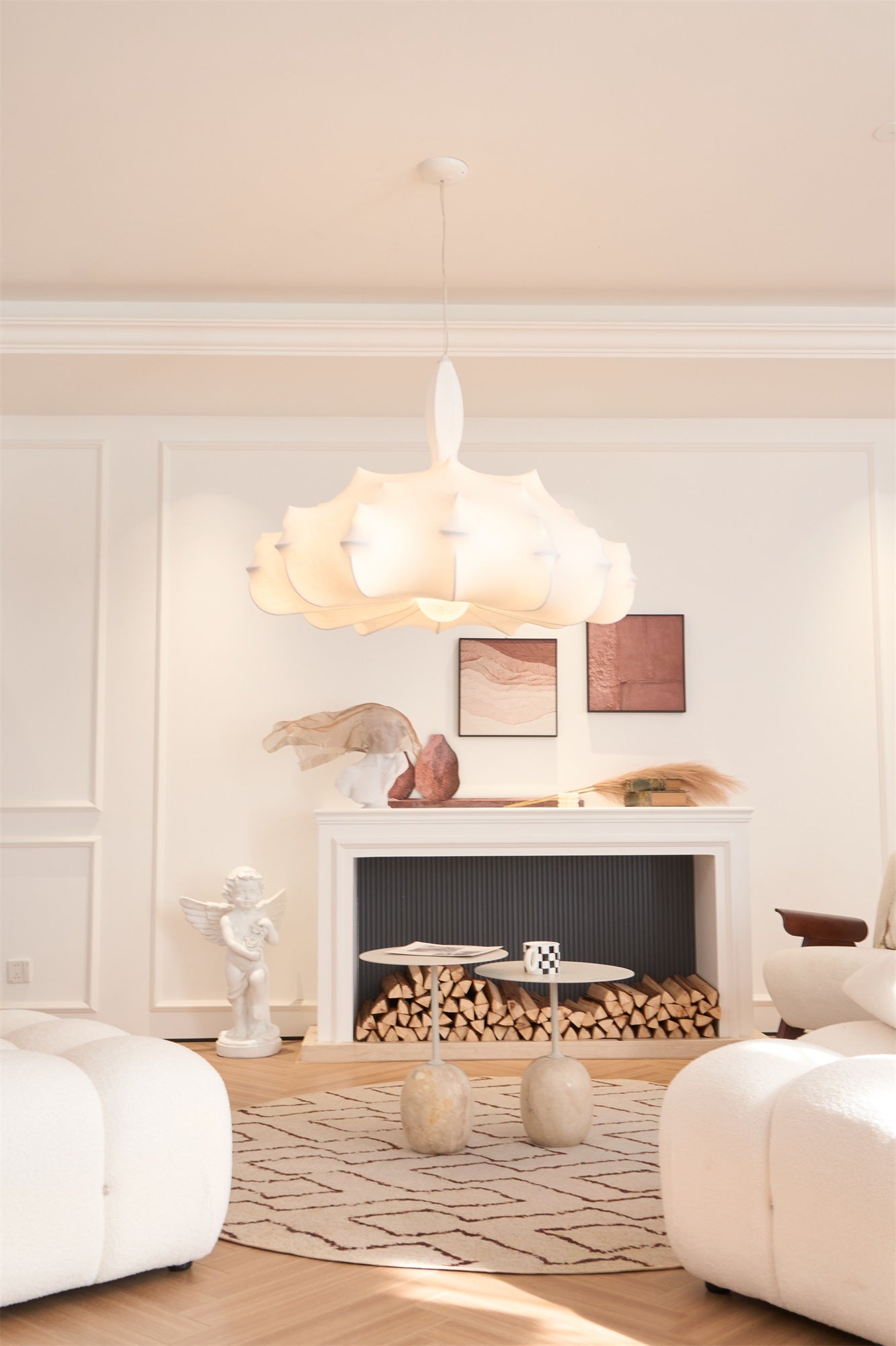 Soti Contemporary Silk Pendant Lamp-Neutral Decor