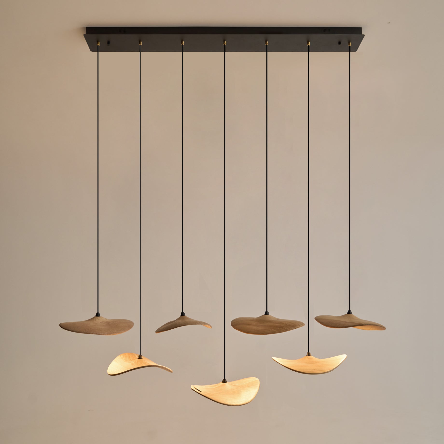 Abbott Modern Minimalist Empty Leaf Wood Chandelier-Neutral Decor