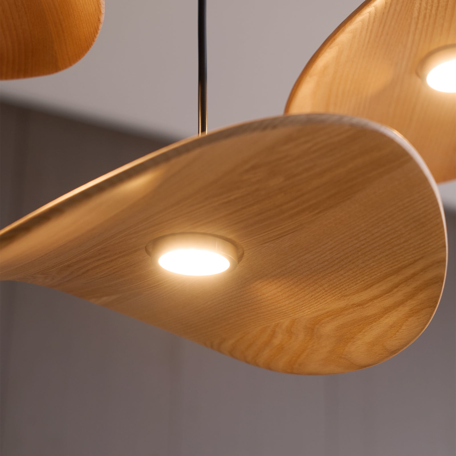 Abbott Modern Minimalist Empty Leaf Wood Chandelier-Neutral Decor