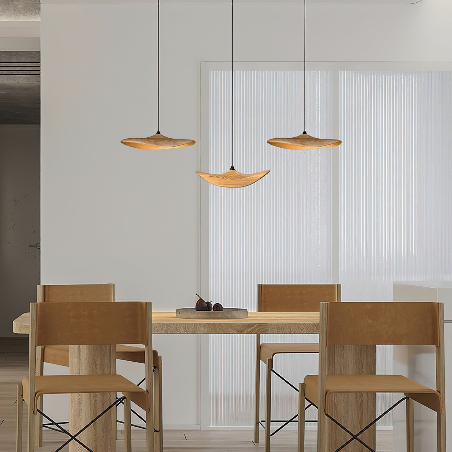 Abbott Modern Minimalist Empty Leaf Wood Chandelier-Neutral Decor