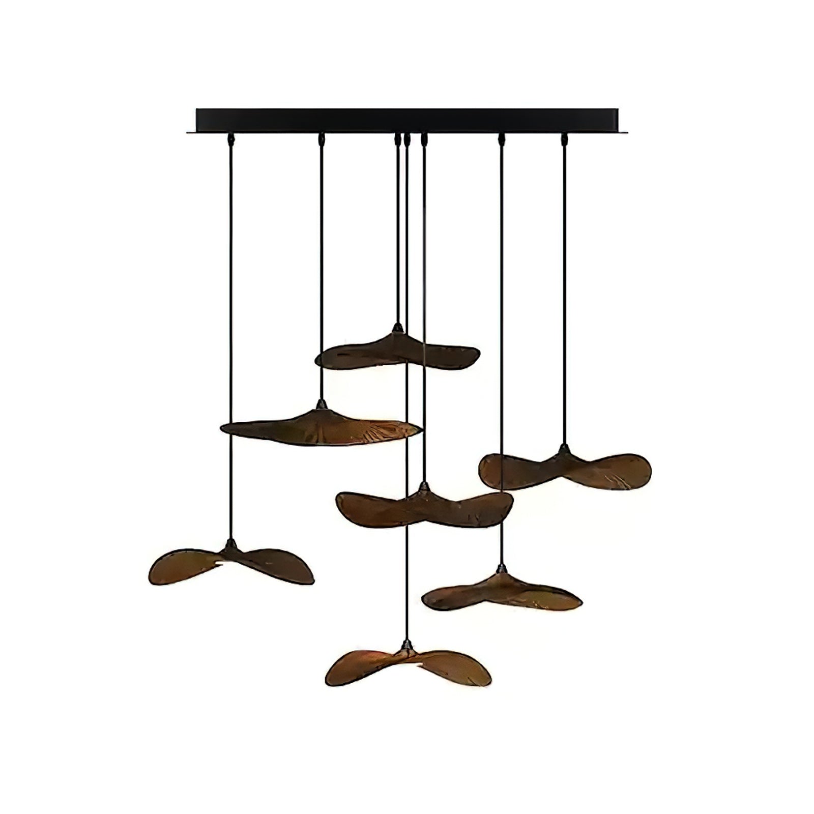 Abbott Modern Minimalist Empty Leaf Wood Chandelier-Neutral Decor
