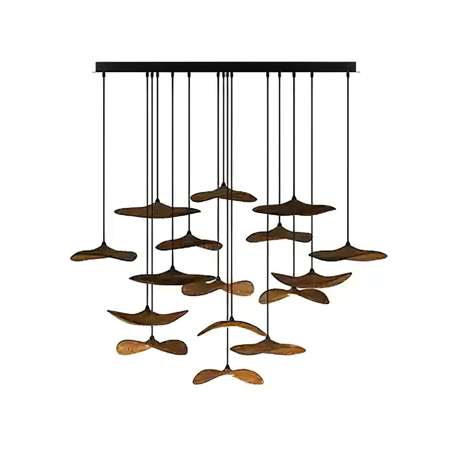 Abbott Modern Minimalist Empty Leaf Wood Chandelier-Neutral Decor