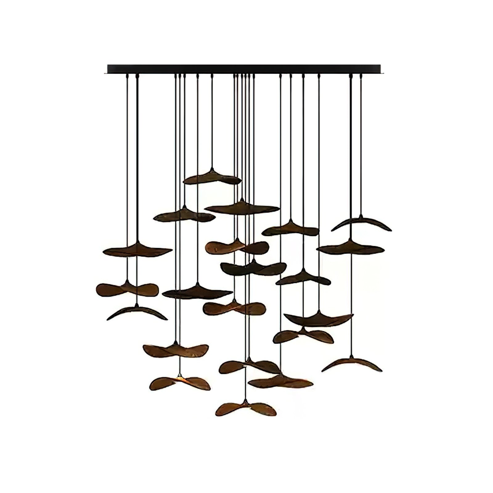 Abbott Modern Minimalist Empty Leaf Wood Chandelier-Neutral Decor