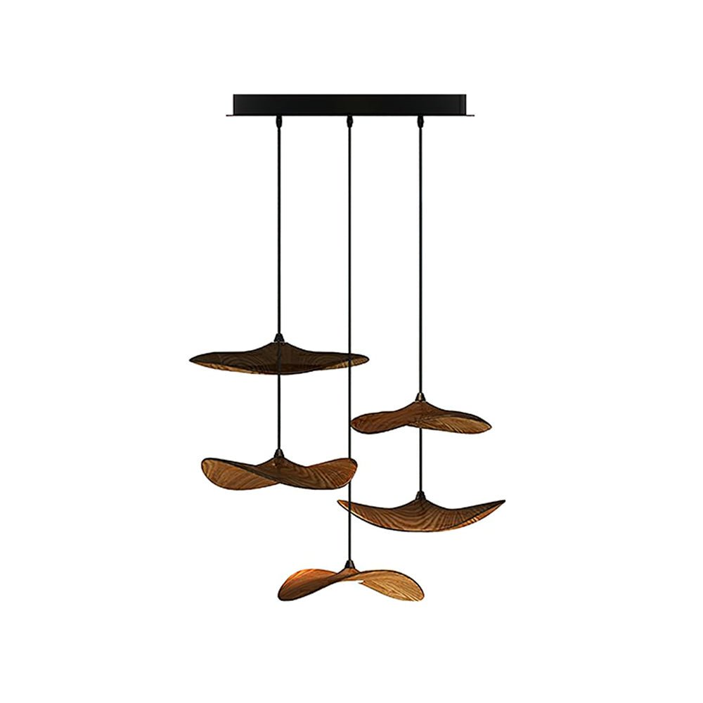 Abbott Modern Minimalist Empty Leaf Wood Chandelier-Neutral Decor