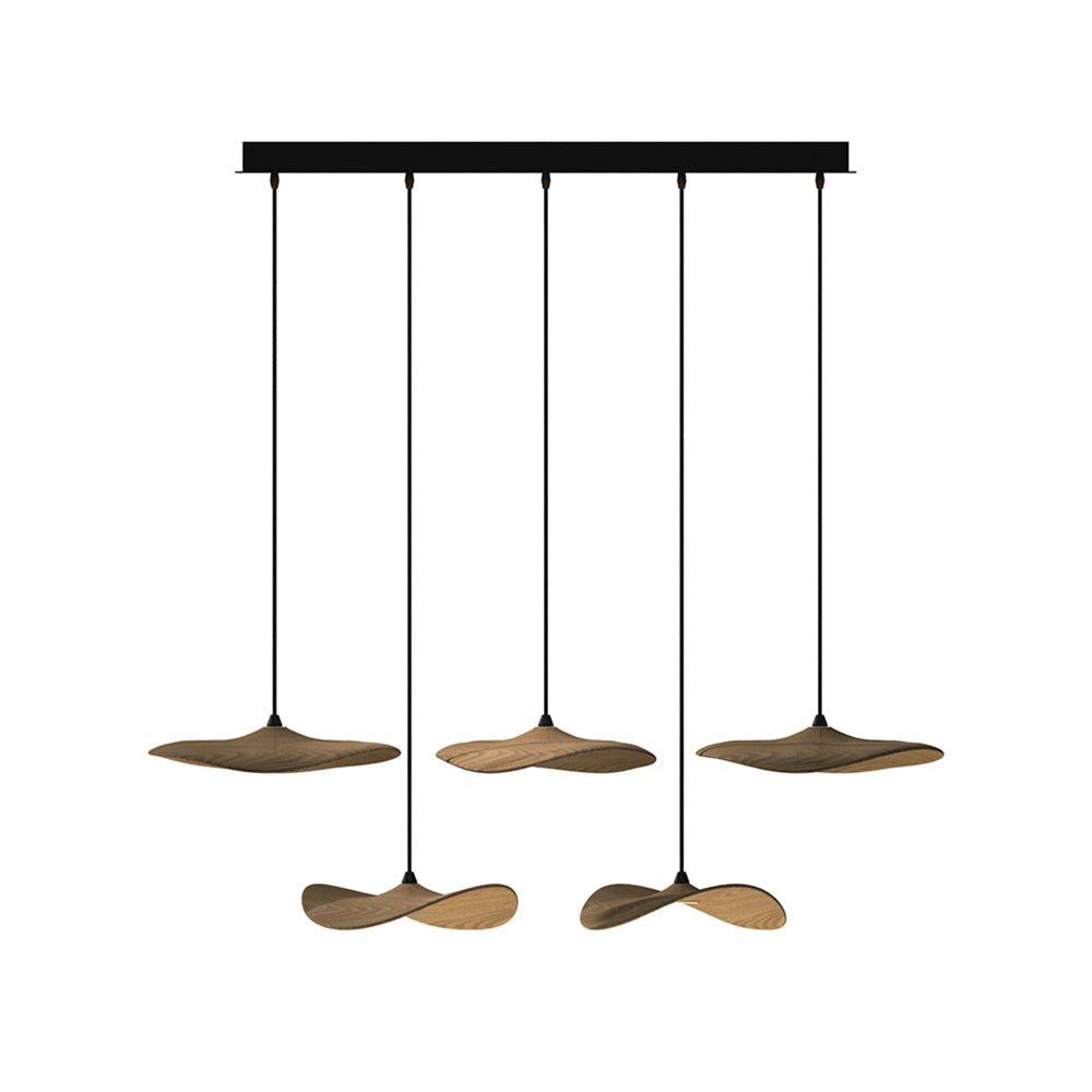 Abbott Modern Minimalist Empty Leaf Wood Chandelier-Neutral Decor