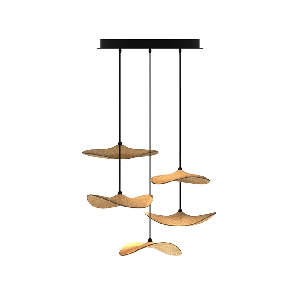 Abbott Modern Minimalist Empty Leaf Wood Chandelier-Neutral Decor