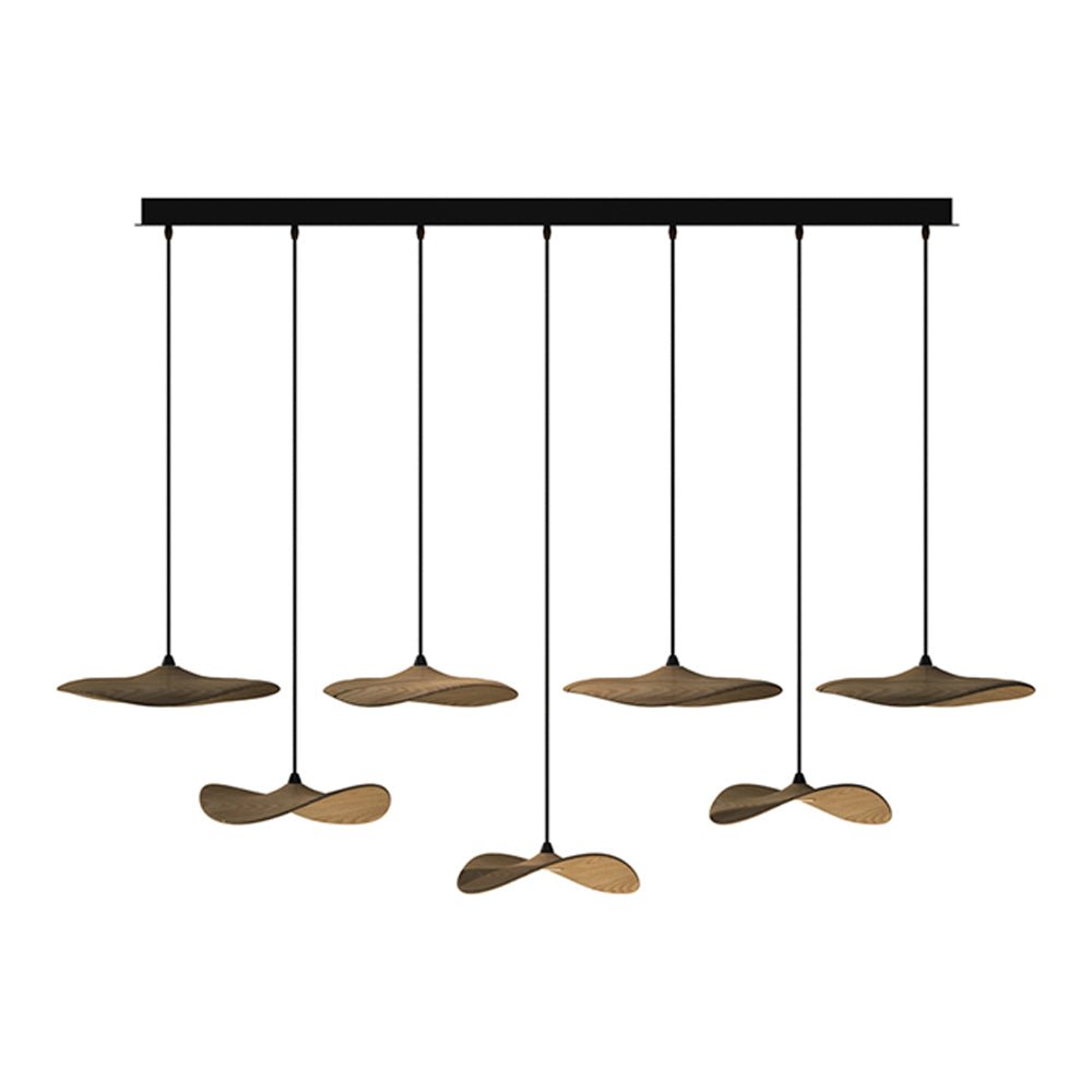 Abbott Modern Minimalist Empty Leaf Wood Chandelier-Neutral Decor