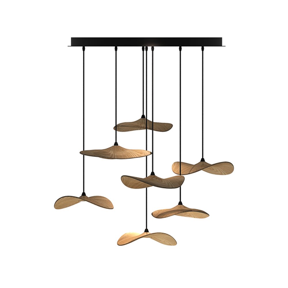 Abbott Modern Minimalist Empty Leaf Wood Chandelier-Neutral Decor