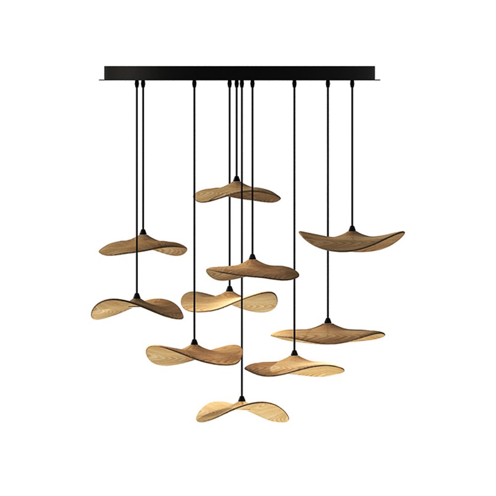 Abbott Modern Minimalist Empty Leaf Wood Chandelier-Neutral Decor