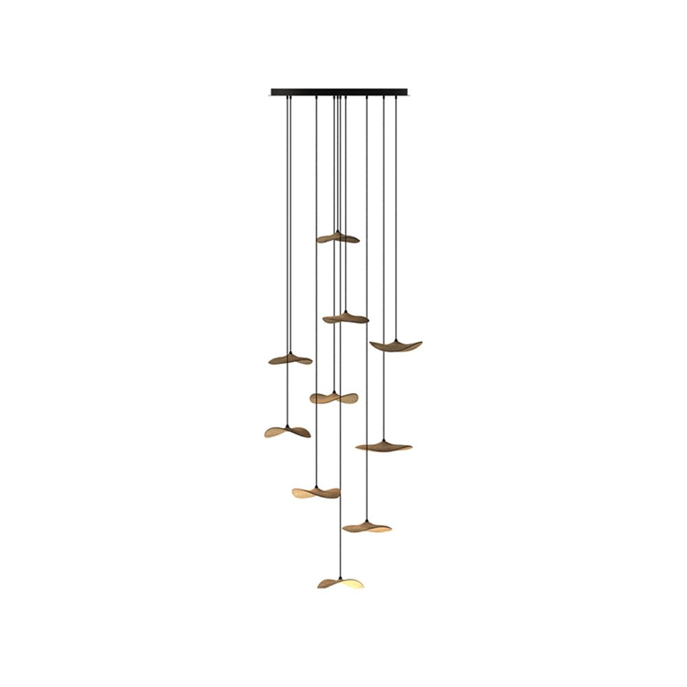 Abbott Modern Minimalist Empty Leaf Wood Chandelier-Neutral Decor