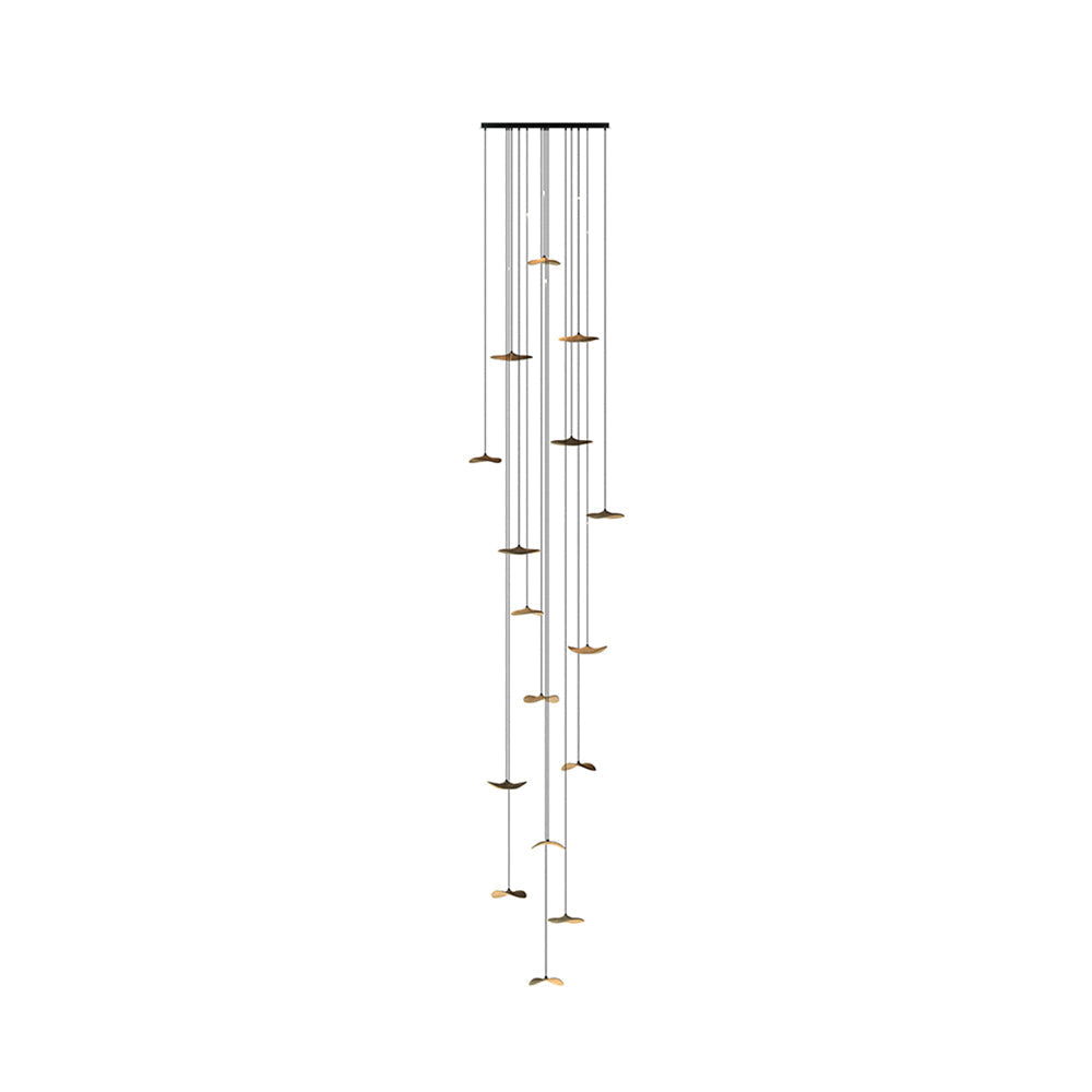 Abbott Modern Minimalist Empty Leaf Wood Chandelier-Neutral Decor
