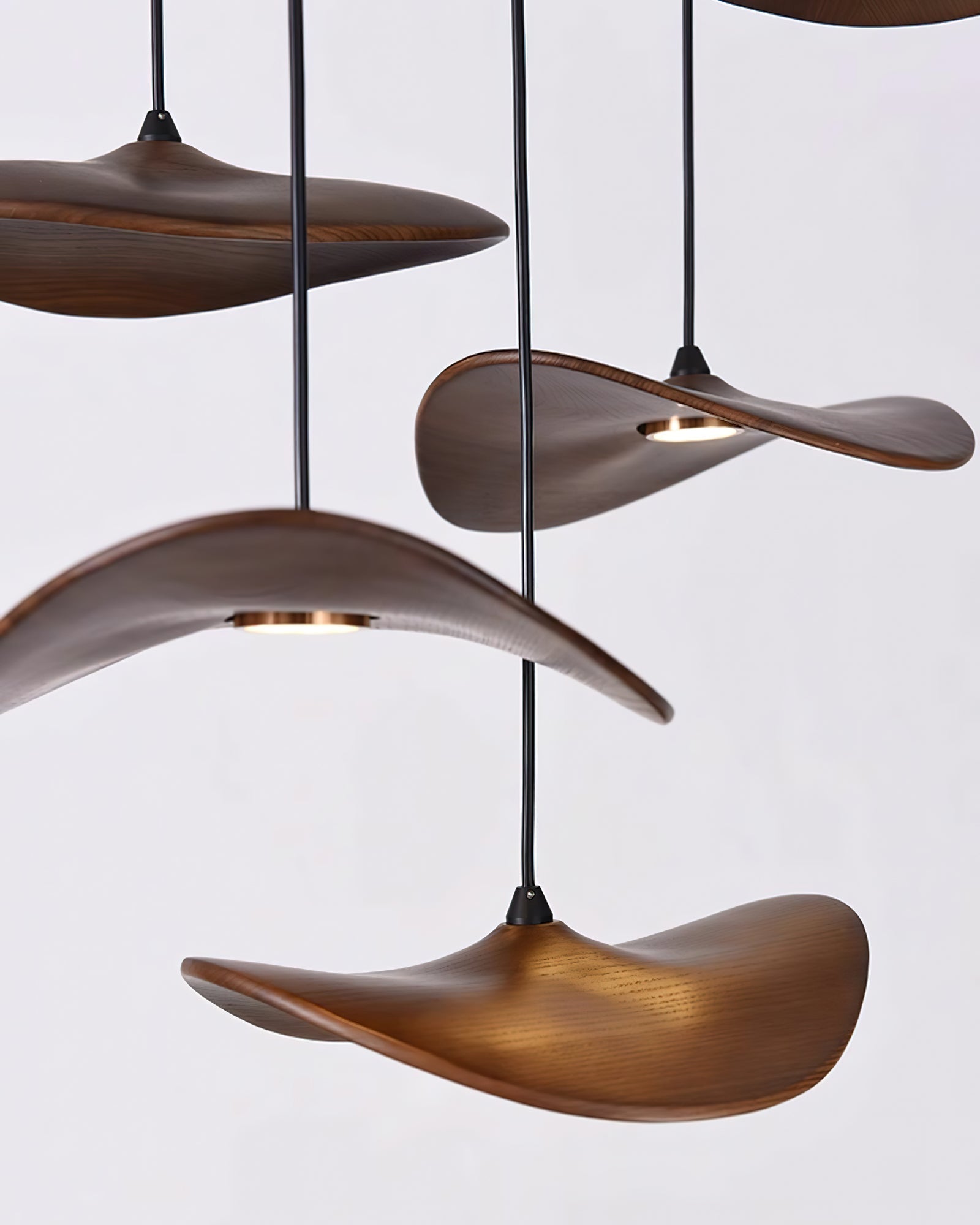 Abbott Modern Minimalist Empty Leaf Wood Chandelier-Neutral Decor