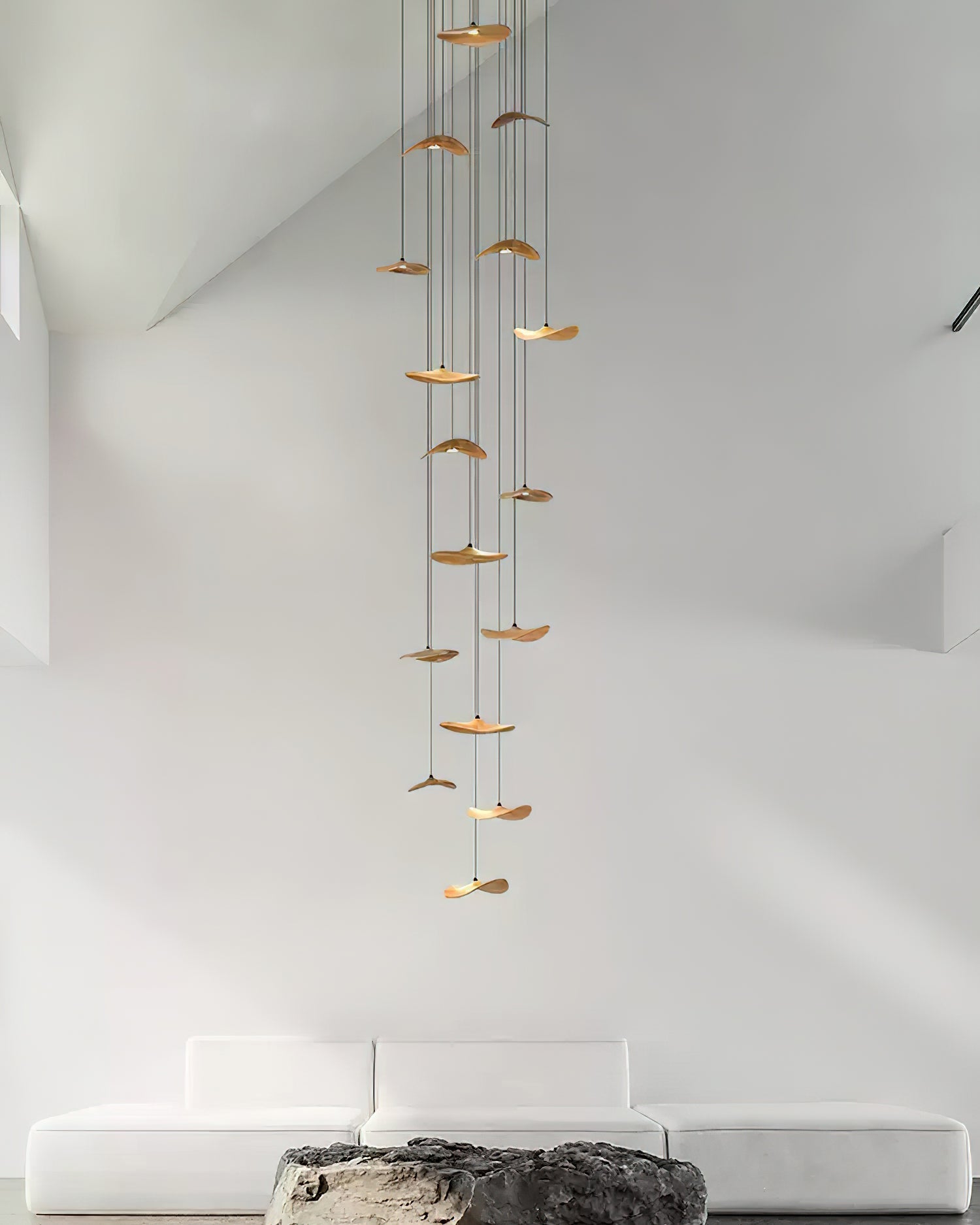 Abbott Modern Minimalist Empty Leaf Wood Chandelier-Neutral Decor