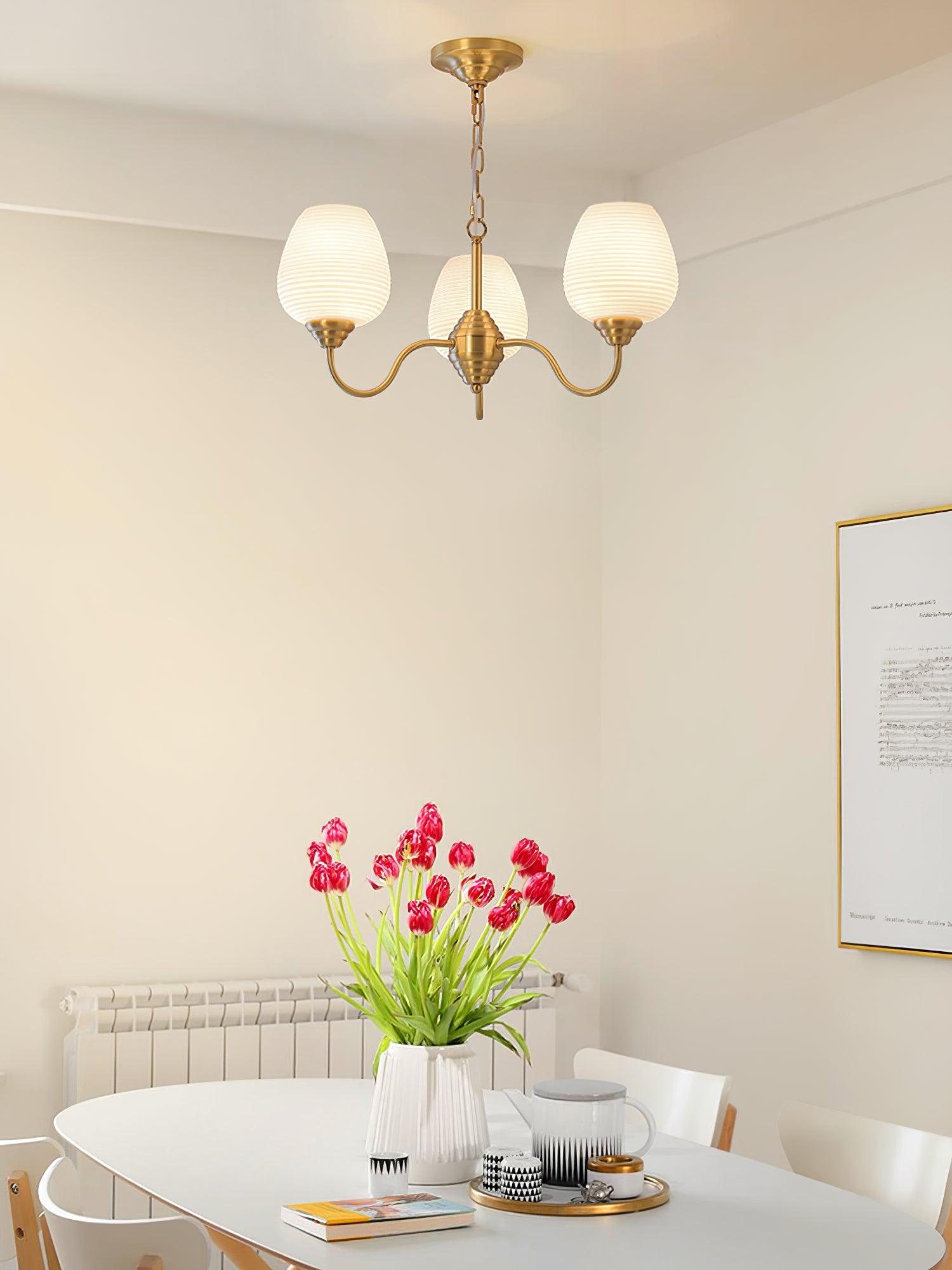 Lustra Chandelier Antique Brass White Glass-Neutral Decor