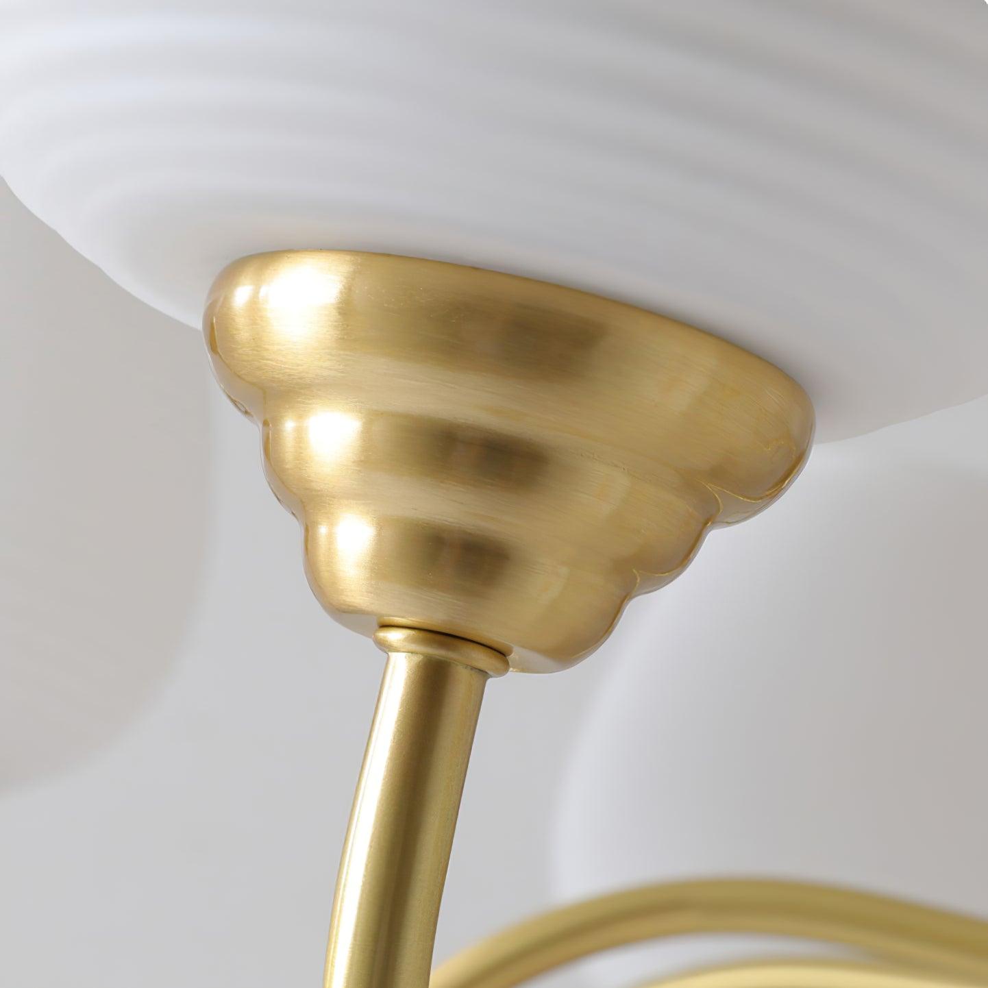Lustra Chandelier Antique Brass White Glass-Neutral Decor