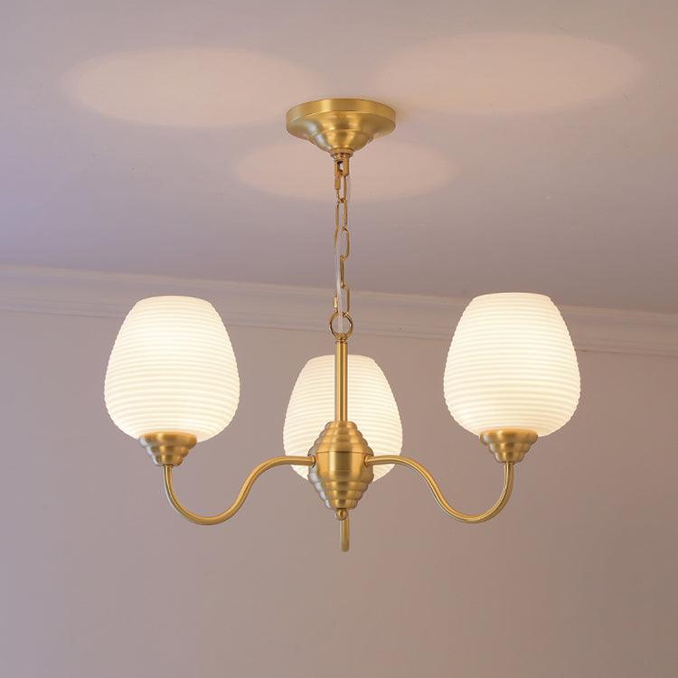 Lustra Chandelier Antique Brass White Glass-Neutral Decor