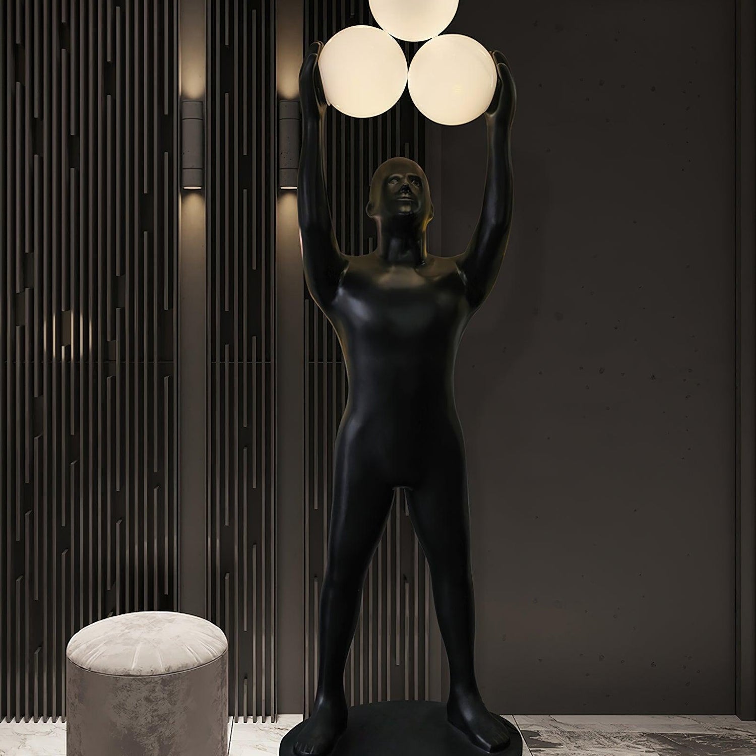 Athranis Uplifted Black Sculptural Floor Lamp-Neutral Decor