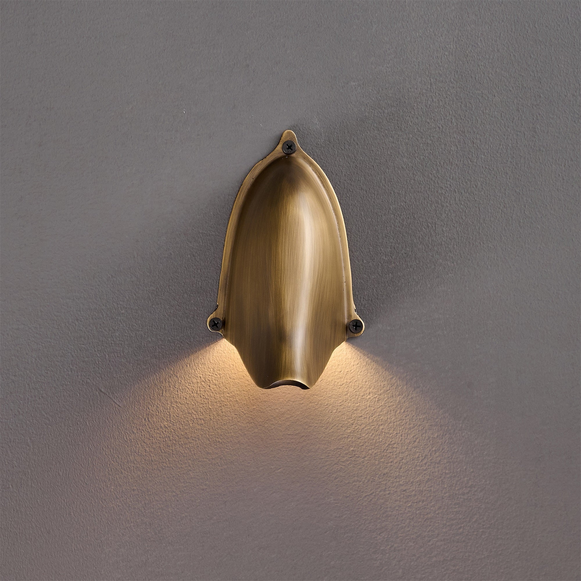Enoki Wall Lamp, Antique Brass, detail shot.
