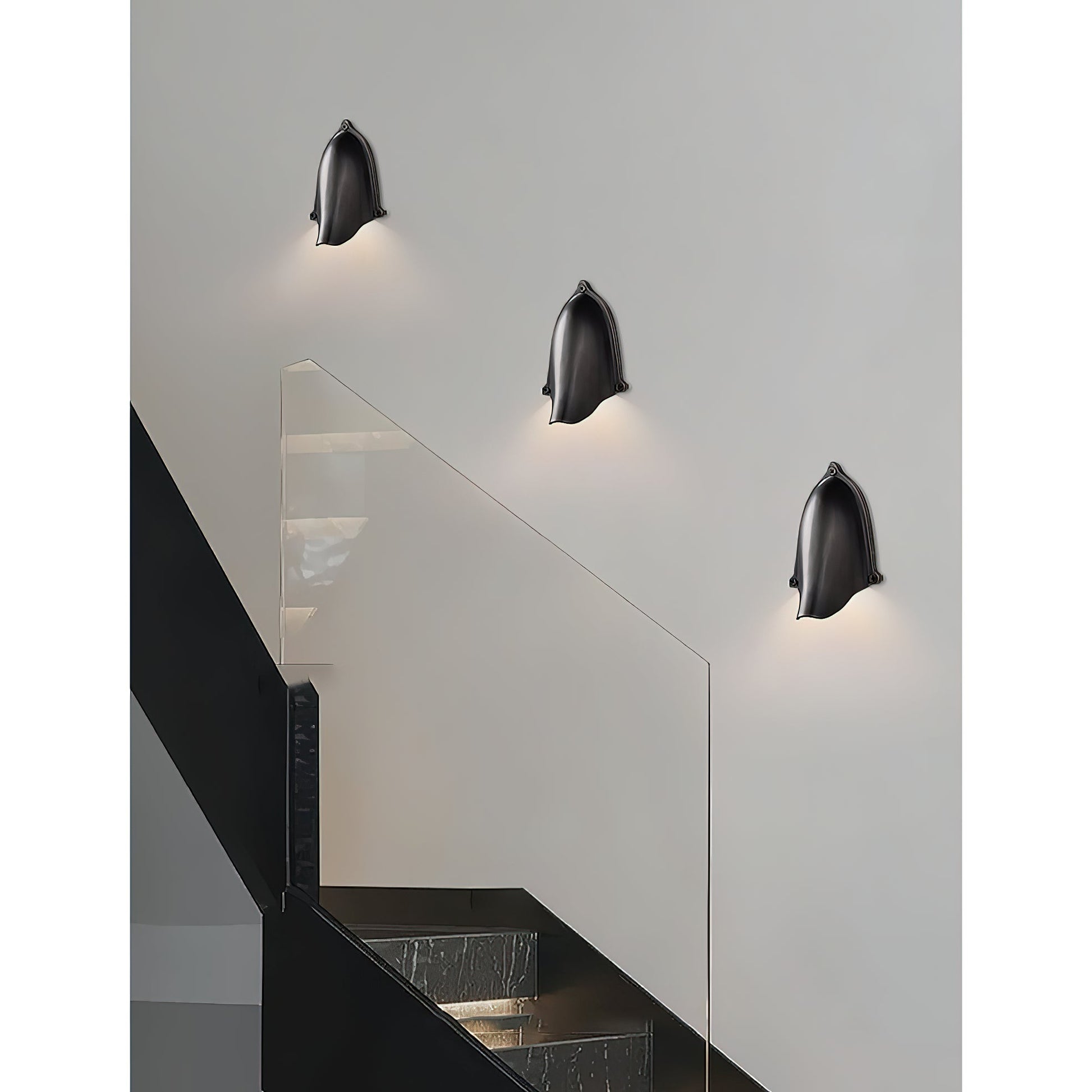 Front view of the Enoki Wall Lamp in Matte Black.