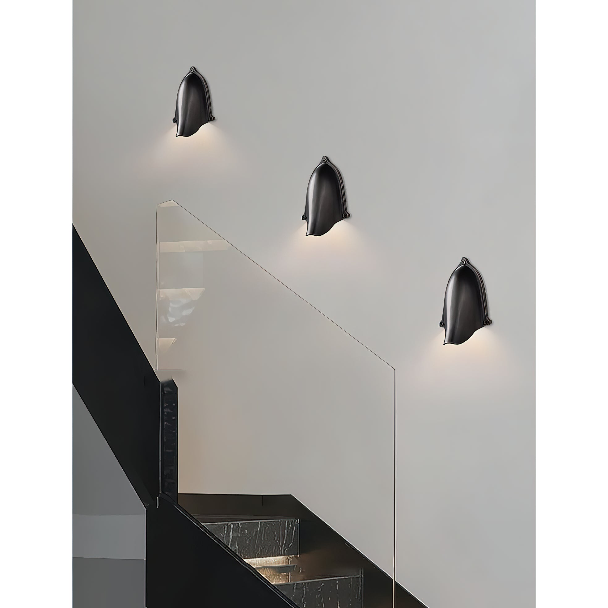 Front view of the Enoki Wall Lamp in Matte Black.