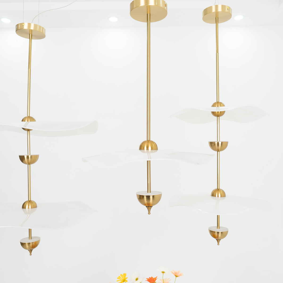 Lustra Pendant Light Double Biscuit for Living Room-Neutral Decor