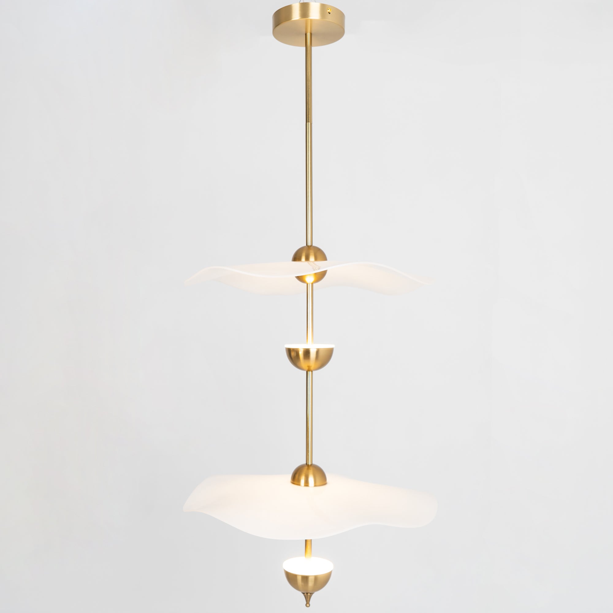 Lustra Pendant Light Double Biscuit for Living Room-Neutral Decor