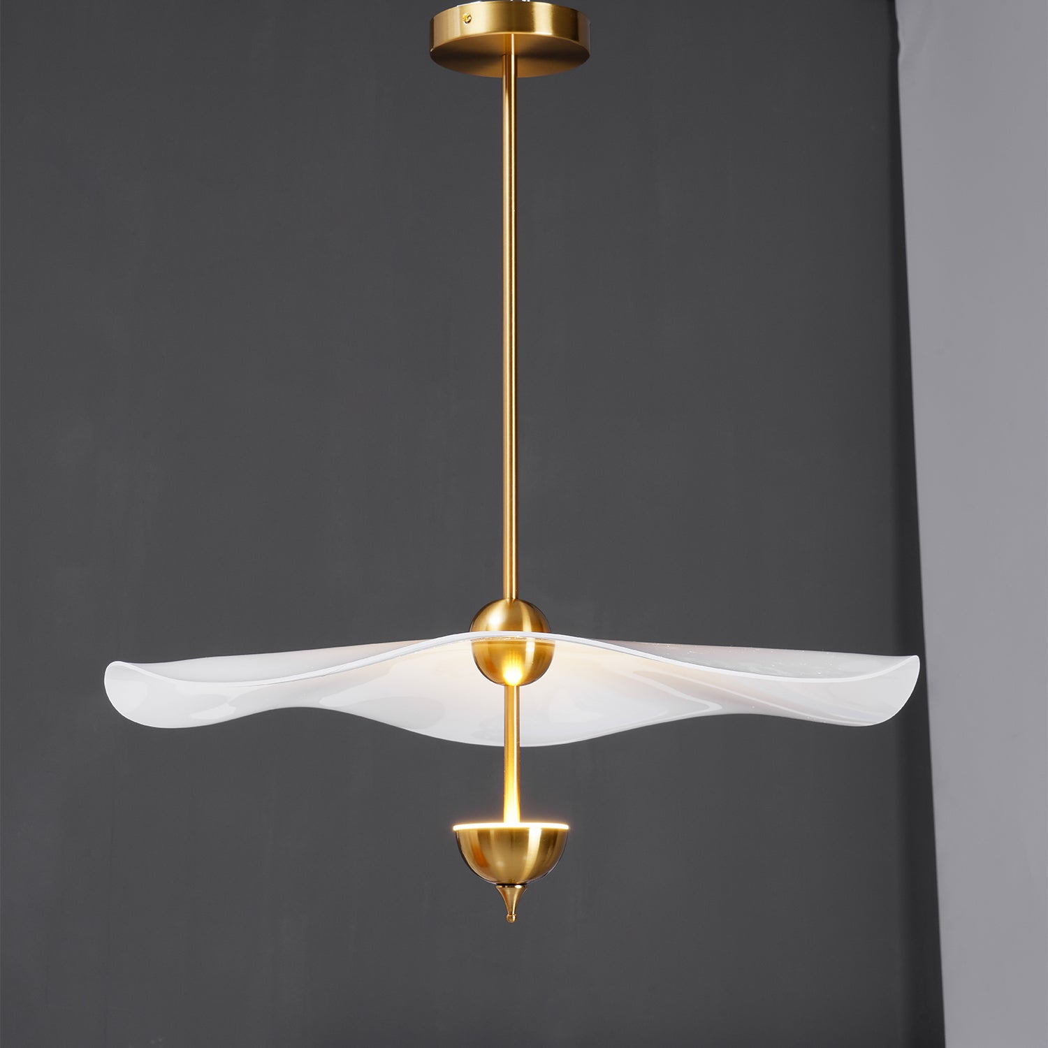 Lustra Pendant Light Double Biscuit for Living Room-Neutral Decor