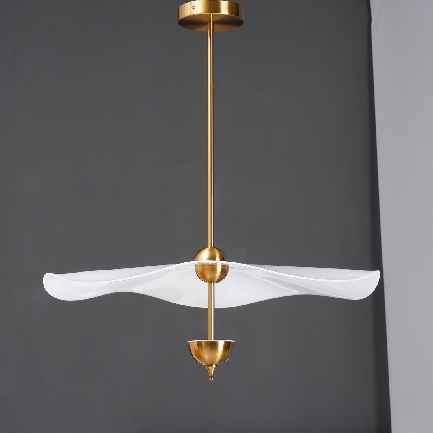 Lustra Pendant Light Double Biscuit for Living Room-Neutral Decor