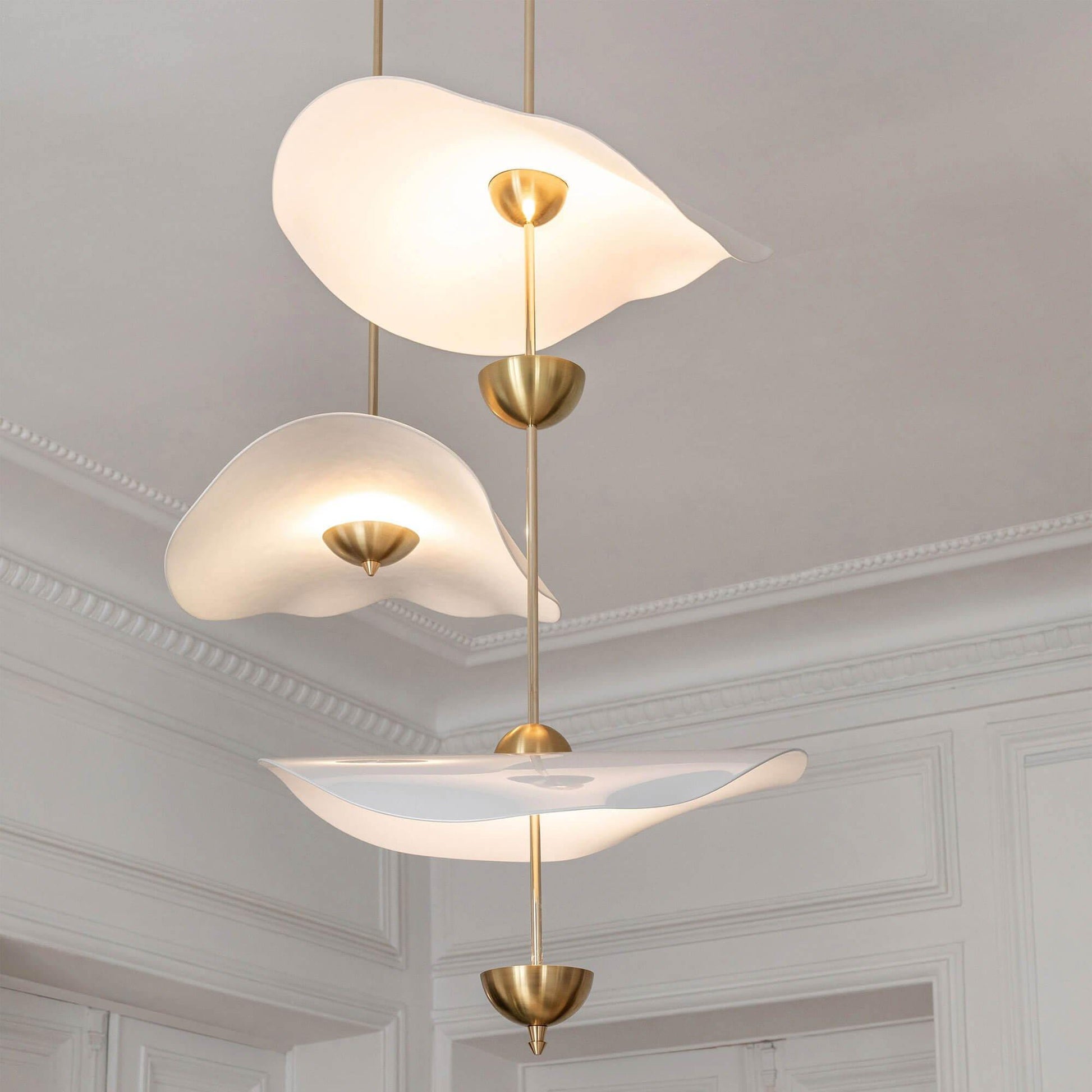 Lustra Pendant Light Double Biscuit for Living Room-Neutral Decor