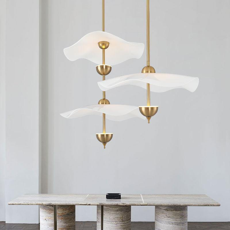 Lustra Pendant Light Double Biscuit for Living Room-Neutral Decor