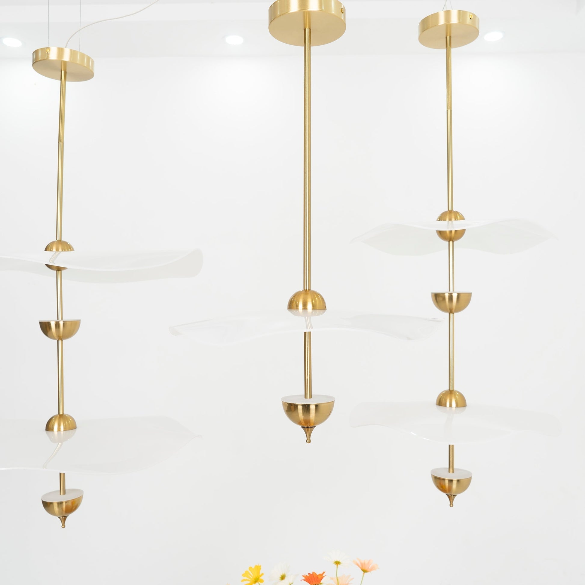 Lustra Pendant Light Double Biscuit for Living Room-Neutral Decor