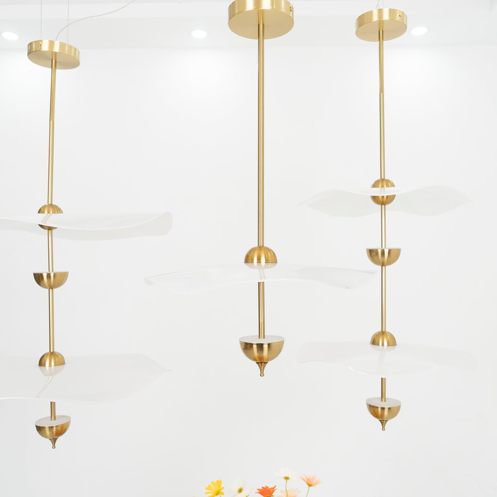 Lustra Pendant Light Double Biscuit for Living Room-Neutral Decor