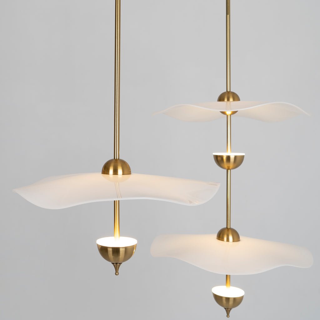 Lustra Pendant Light Double Biscuit for Living Room-Neutral Decor