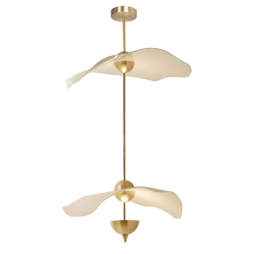 Lustra Pendant Light Double Biscuit for Living Room-Neutral Decor
